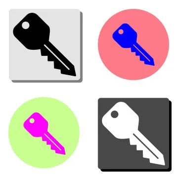 Key. flat vector icon Illustrazione stock