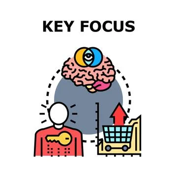 Key focus concept targeting consumer behavior illustration Stock Illustration