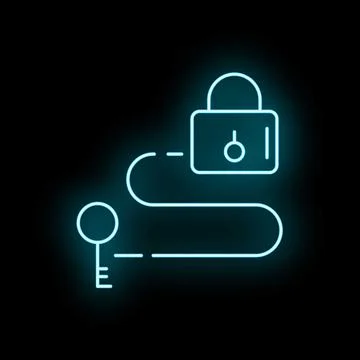 Key following path to unlock security lock concept Stock Illustration