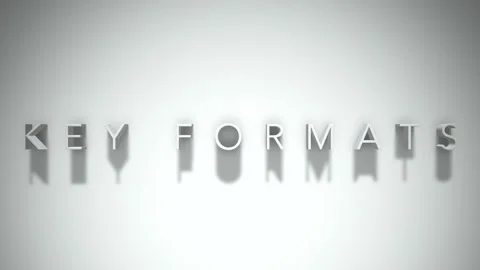 Key formats 3D title animation with shadows on a white background Vídeos de archivo 297455183