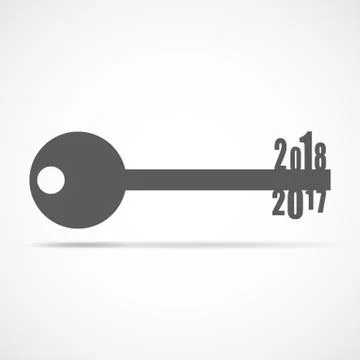 Key to the future 2018 year. Vector illustration Stock Illustration
