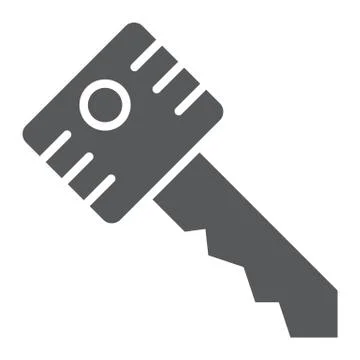 Key glyph icon, security and lock, unlock sign, vector graphics, a solid pattern Stockillustratie