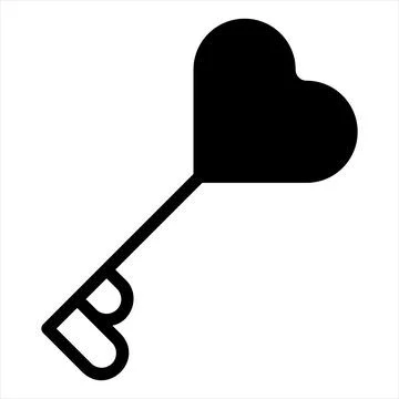Key glyph icon vector illustration isolated on white background Stock Illustration