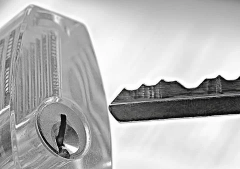 Key going into lock Stock Photos
