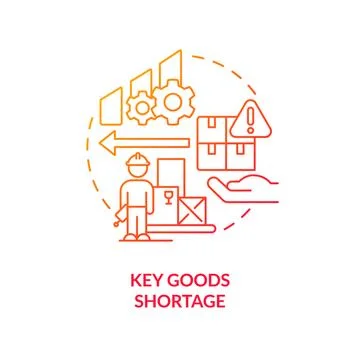 Key goods shortage red gradient concept icon Stock Illustration