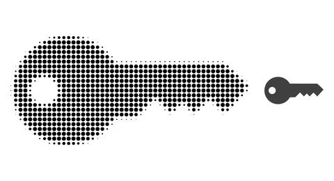 Key Halftone Dot Icon Stock Illustration