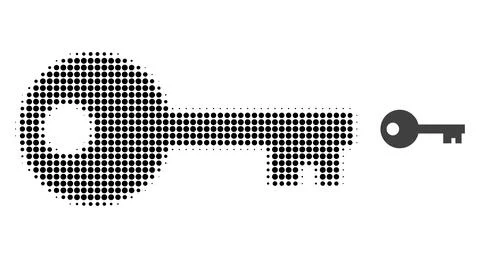 Key Halftone Dot Icon 库存插图
