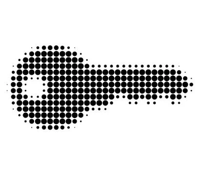 Key Halftone Dotted Icon Stockillustratie