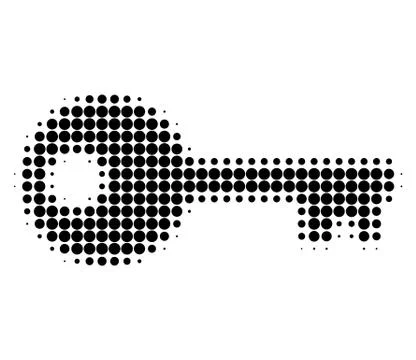 Key Halftone Dotted Icon Stockillustratie