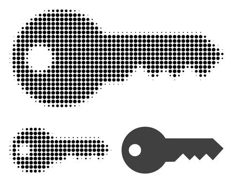 Key Halftone Dotted Icon Stockillustratie