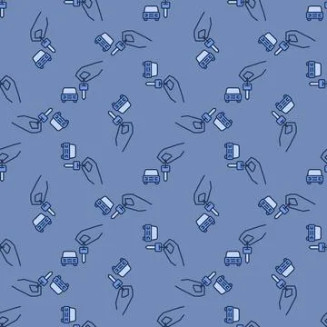 Key in Hand vector Car Rental blue seamless pattern イラスト素材