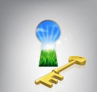 Key to happiness concept Illustrazione stock