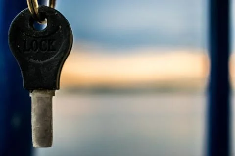 A key for happiness, hooked on the beach Stock Photos