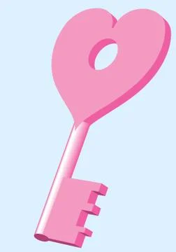 Key from heart. Stock Illustration
