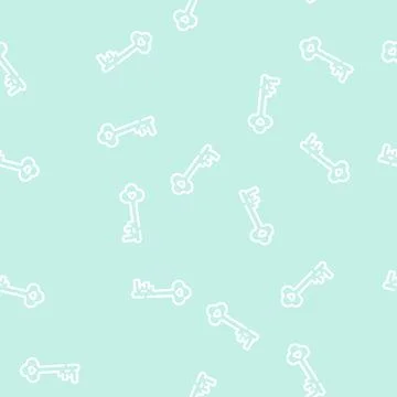 Key for heart line vector seamless pattern イラスト素材