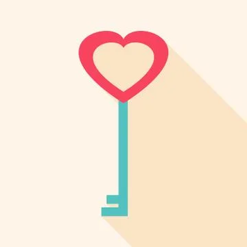 Key heart shaped Illustrazione stock