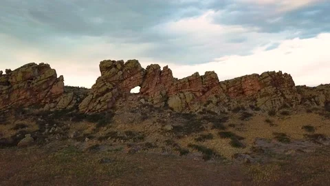 Key Hole 02 | Devil's Backbone | Loveland, Colorado | Larimer | 4K Drone Footage 動画素材 209595848