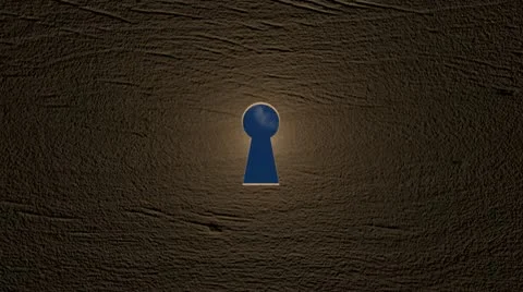 A key hole with clouds from outside. Zoom in Stock Footage 10919765