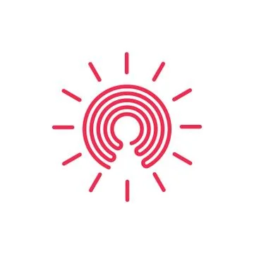 Key hole sun light logo vector Stock Illustration