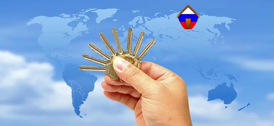 Key with house Illustrazione stock