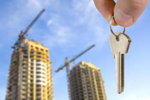 Key with houses Stock Photos