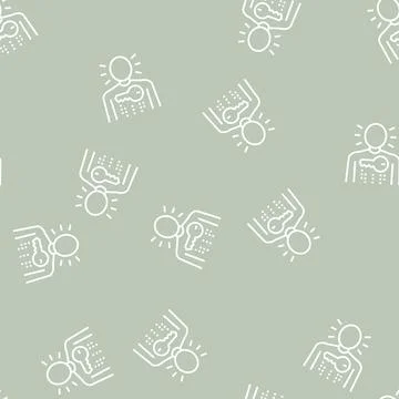 Key for human communication line seamless pattern Illustrazione stock