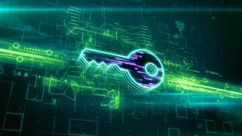 Key icon on abstract green background Video stock 72686036