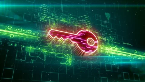 Key icon on abstract green background Stock Footage 72686043