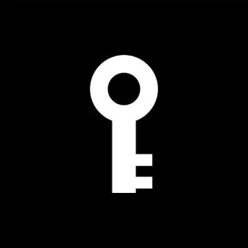 Key Icon On Black Background. Black Flat Style Vector Illustration. Stock Illustration