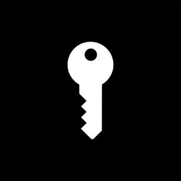 Key Icon On Black Background. Black Flat Style Vector Illustration. Stock Illustration