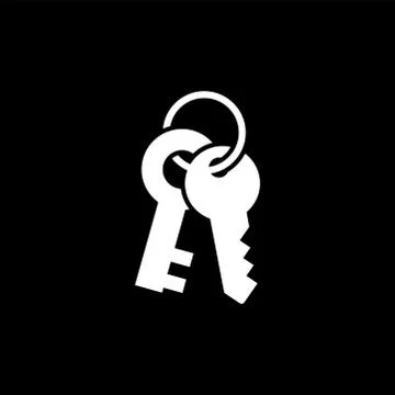 Key Icon On Black Background. Black Flat Style Vector Illustration. Stock Illustration