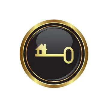 Key icon black Stock Illustration