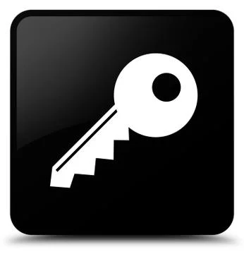 Key icon black square button Stock Illustration