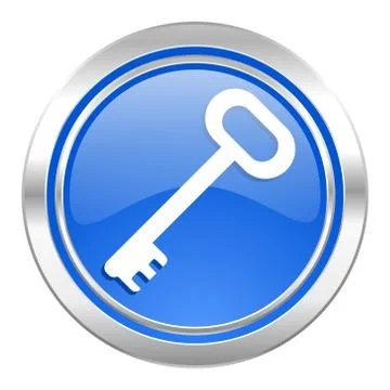 Key icon, blue button, secure symbol. イラスト素材