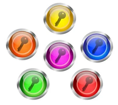 Key icon button Stock Illustration