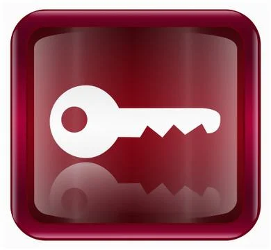 Key icon dark red, isolated on white background Stockillustratie