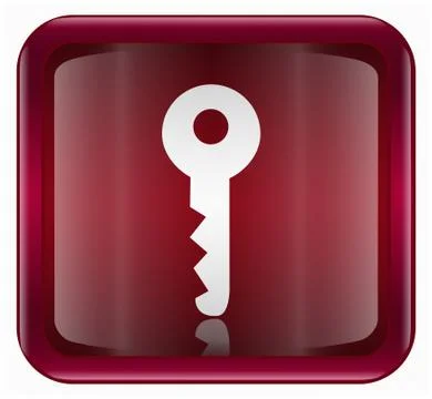 Key icon dark red, isolated on white background Иллюстрация