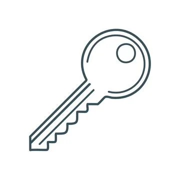 Key icon design. Simple line drawing of a key, perfect for graphic design p.. Stock Illustration