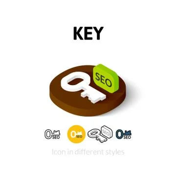 Key icon in different style Stock-Illustration