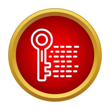Key icon with digital code data security Illustrazione stock