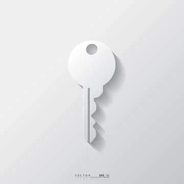 Key icon, door lock symbol. Stock Illustration