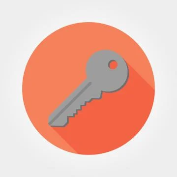 Key icon. Flat. Stock Illustration