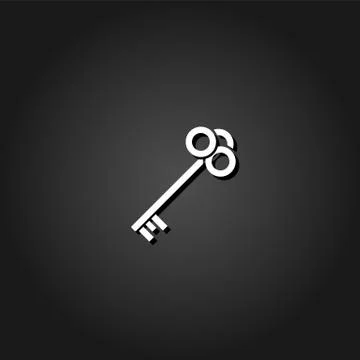 Key icon flat. Stock Illustration