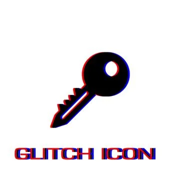 Key icon flat. Stock Illustration