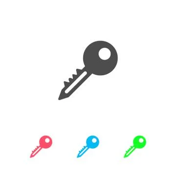 Key icon flat. Stock Illustration