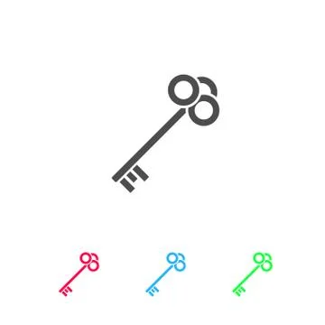 Key icon flat Stock Illustration