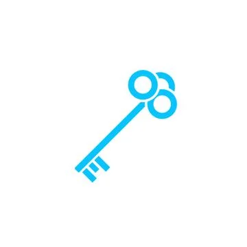 Key icon flat Stock Illustration