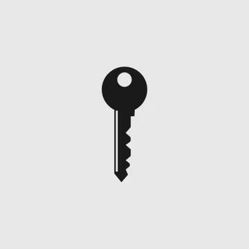 Key icon in flat style isolated on grey background. Key symbol for your web site Stock Illustration