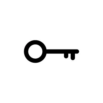 Key icon in flat style. Secret symbol Stock Illustration