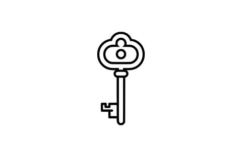 Key icon flat vector illustration. Stock Illustration